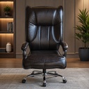 High Back Boss Chair with Center Tilting Mechanism, Hydraulic Height Adjustment, Rexine Material