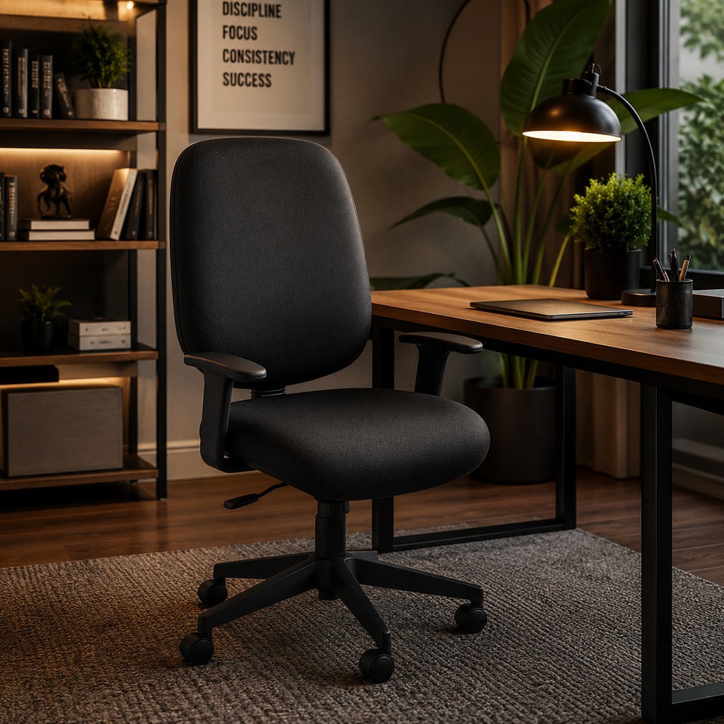 Agile Ergonomic Mid Back with Swivel and Height Adjustable Fabric Office Arm Chair