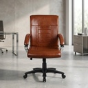 Brown Leatherette Adjustable Seat Height Study Arm Chair