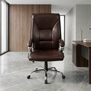 297 Executive High Back Office Chair Faux Leather Brown